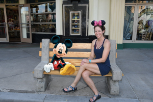Jill Peterfeso and a famous cartoon character.