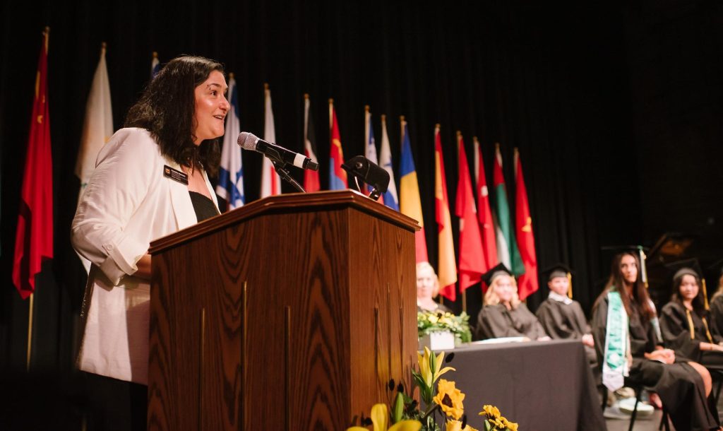 Amelia Howser addresses the class of 2025